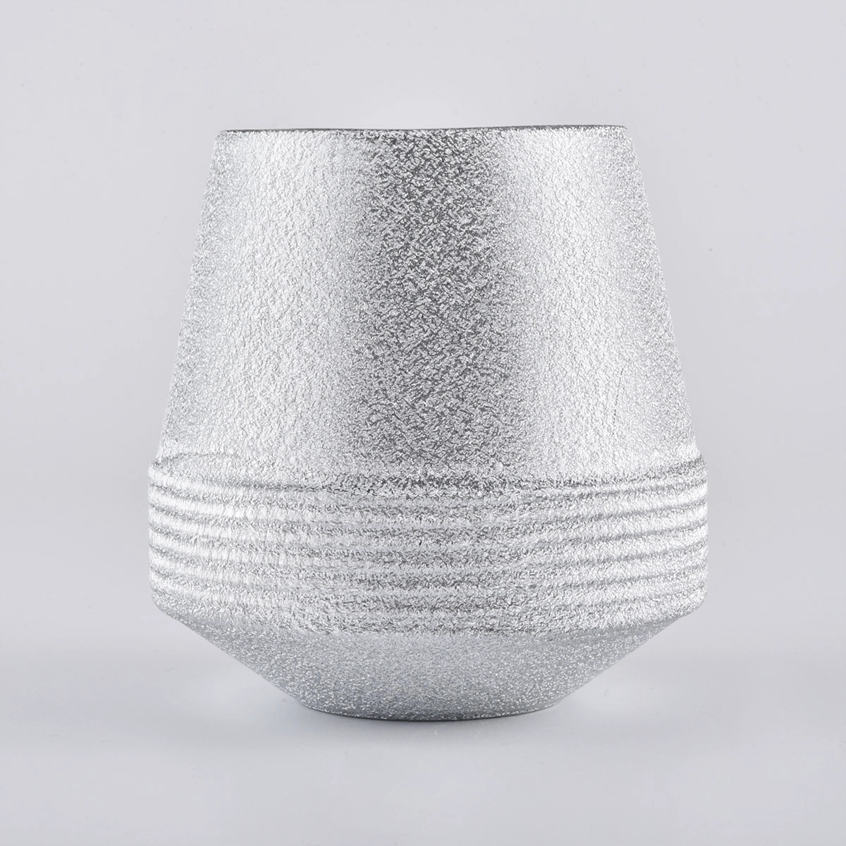 Silver Ceramic Candle Vessels For Christmas Decoration Silver Ceramic Candle Vessels For Christmas Decoration