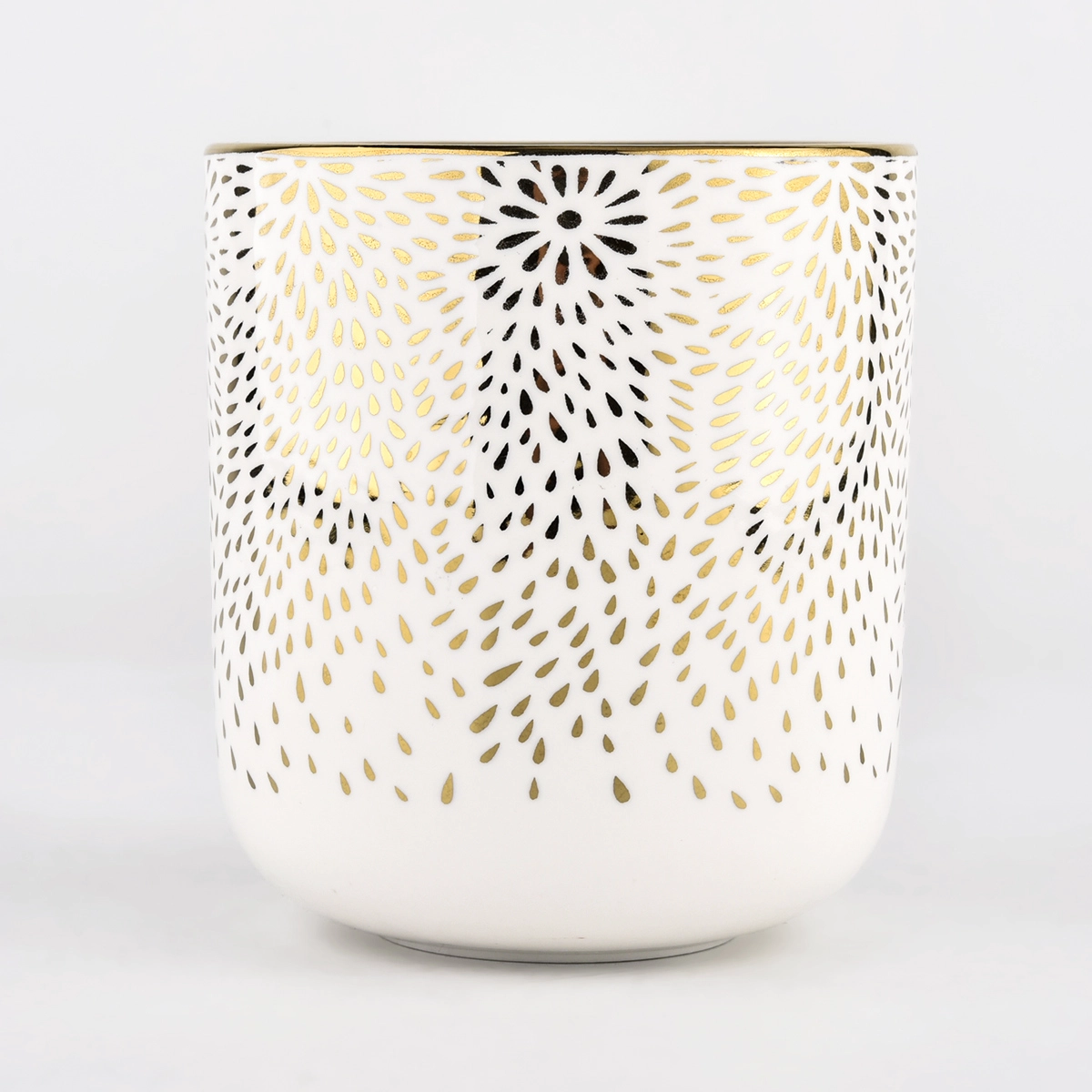 luxury gold coating ceramic candle holder 
