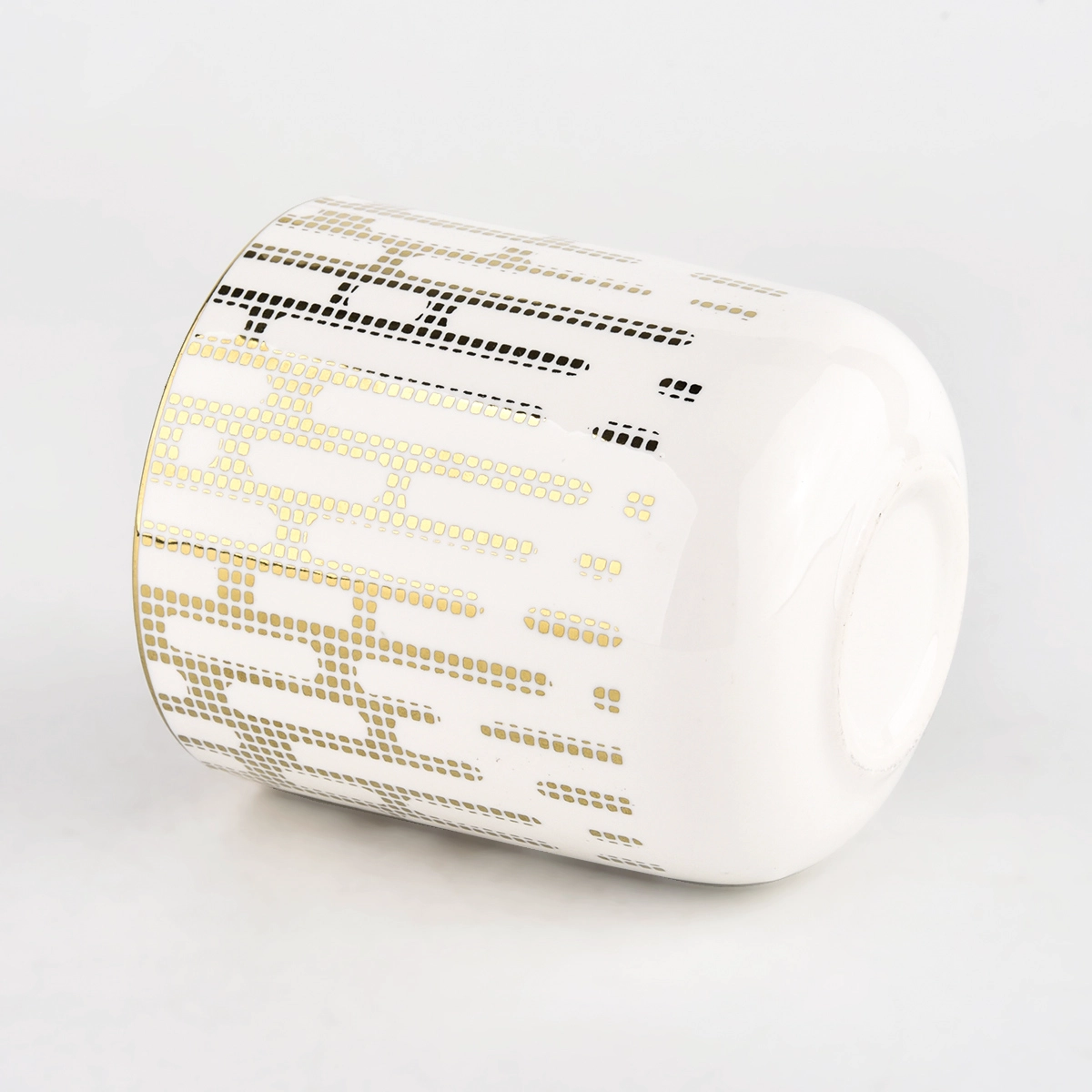 luxury gold pattern round ceramic candle holder luxury gold pattern round ceramic candle holder