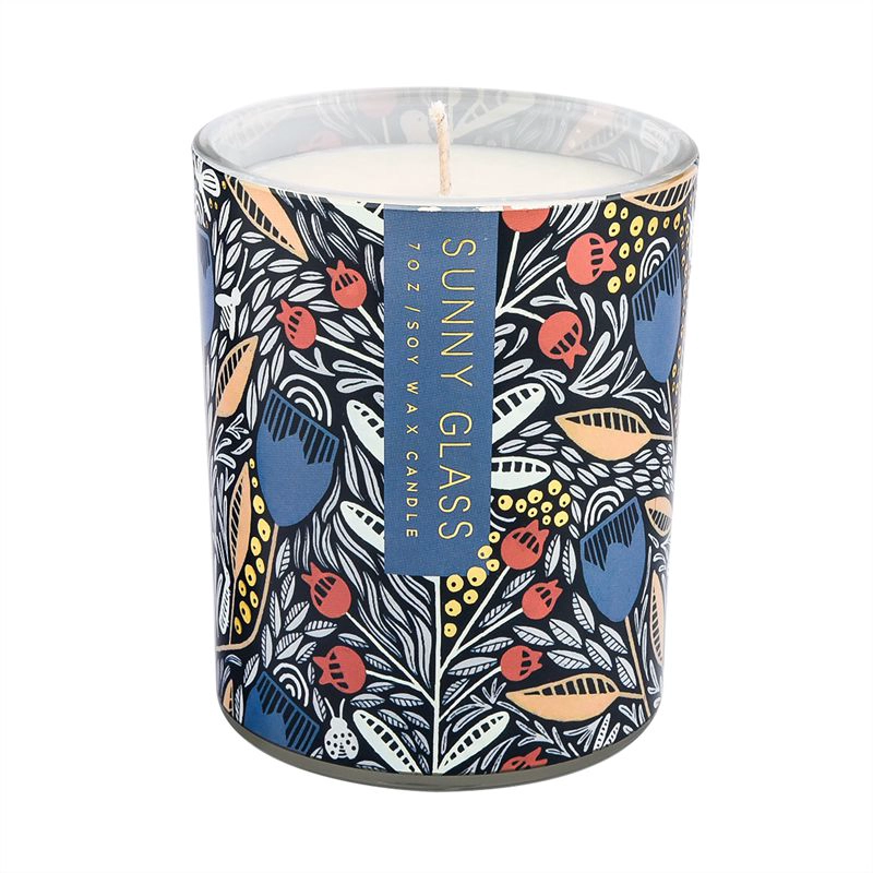 thick 8.5oz glass candle jar with full around printing thick 8.5oz glass candle jar with full around printing