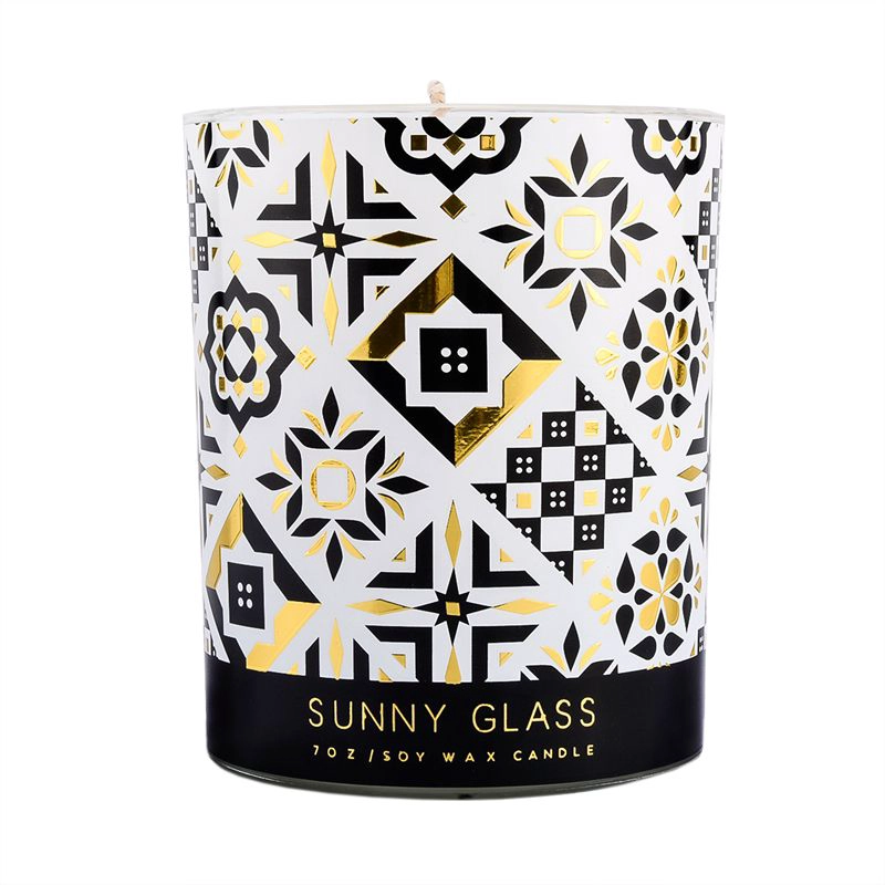full size artwork printing glass candle jar Supplier 8oz 10oz home decor full size artwork printing glass candle jar