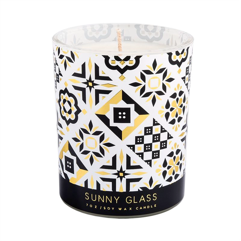 full size artwork printing glass candle jar Supplier 8oz 10oz home decor full size artwork printing glass candle jar