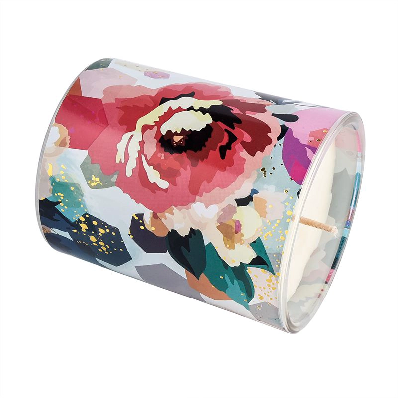 Supplier 300ml home decor cylinder decal printing glass candle jar Supplier 300ml home decor cylinder decal printing glass candle jar