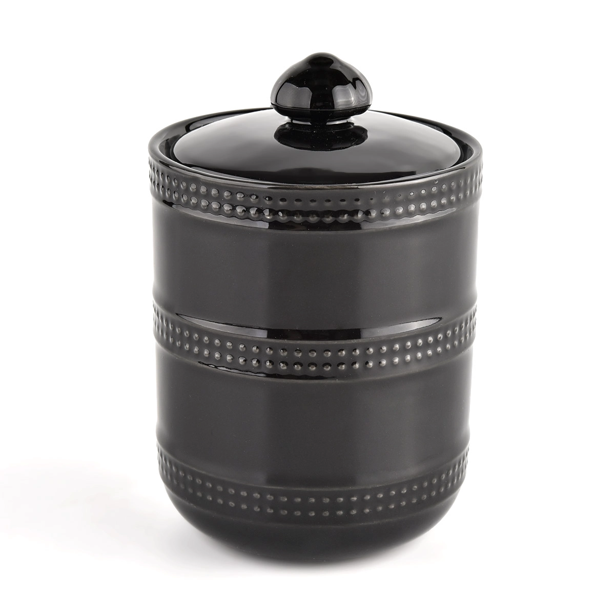 home decor black ceramic candle container with lid