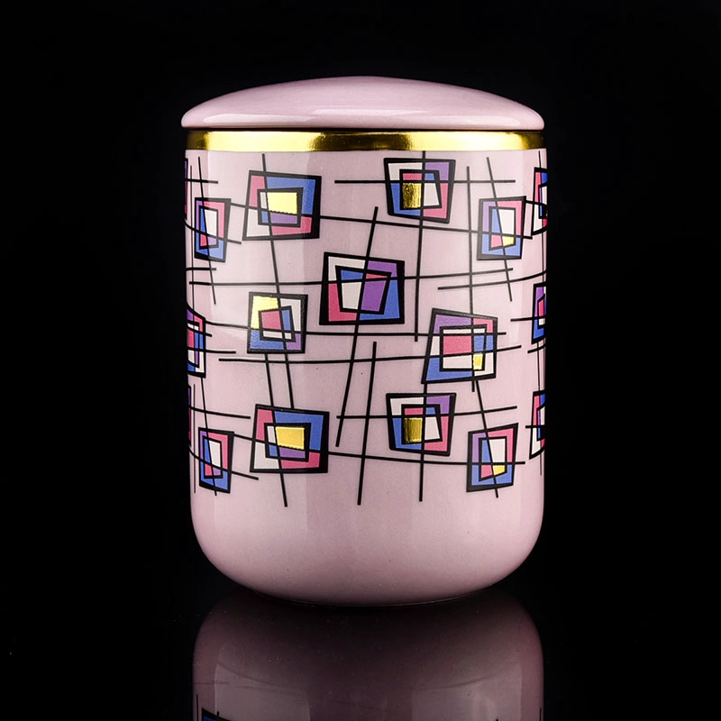 hot sales pink 10oz artwork ceramic jar with lid hot sales pink 10oz artwork ceramic jar with lid