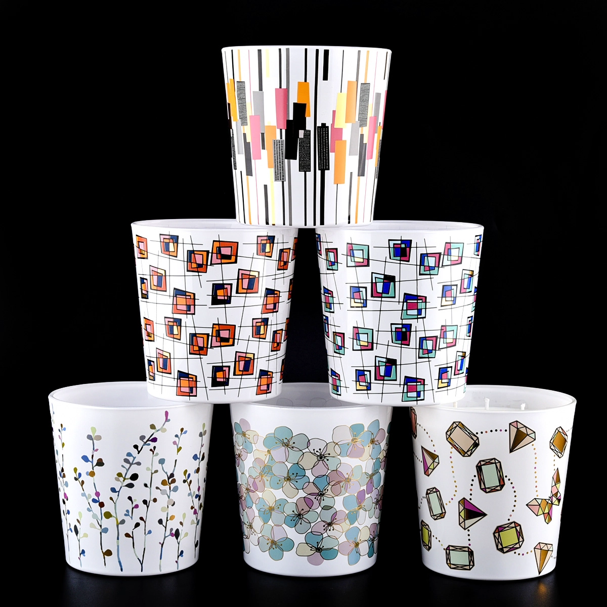 Luxury Custom Printing Glass Candle Vessels 18oz Glass Candle Jars Luxury Custom Printing Glass Candle Vessels 18oz Glass Candle Jars
