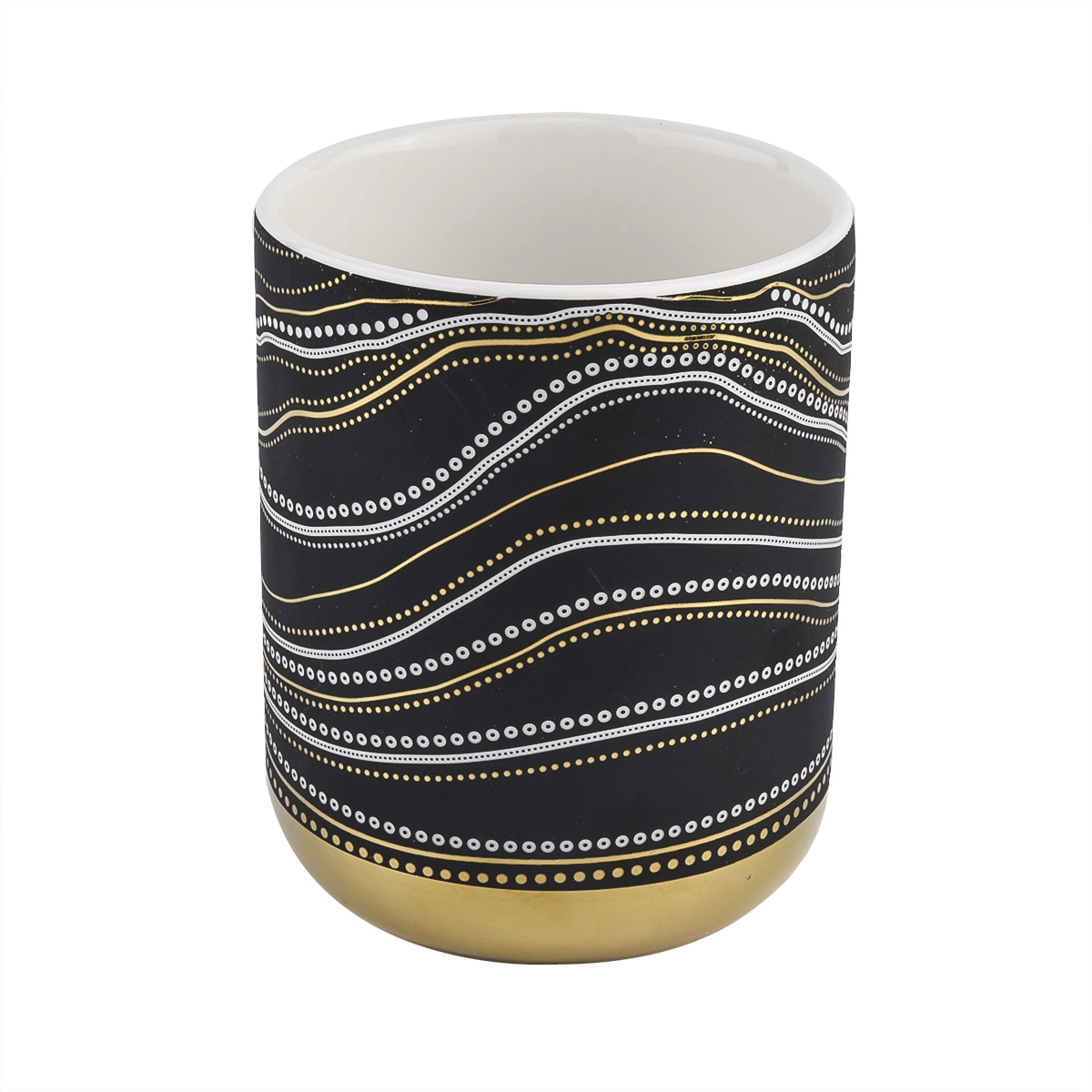 luxury 10oz artwork black ceramic jar with lid luxury 10oz artwork black ceramic jar with lid