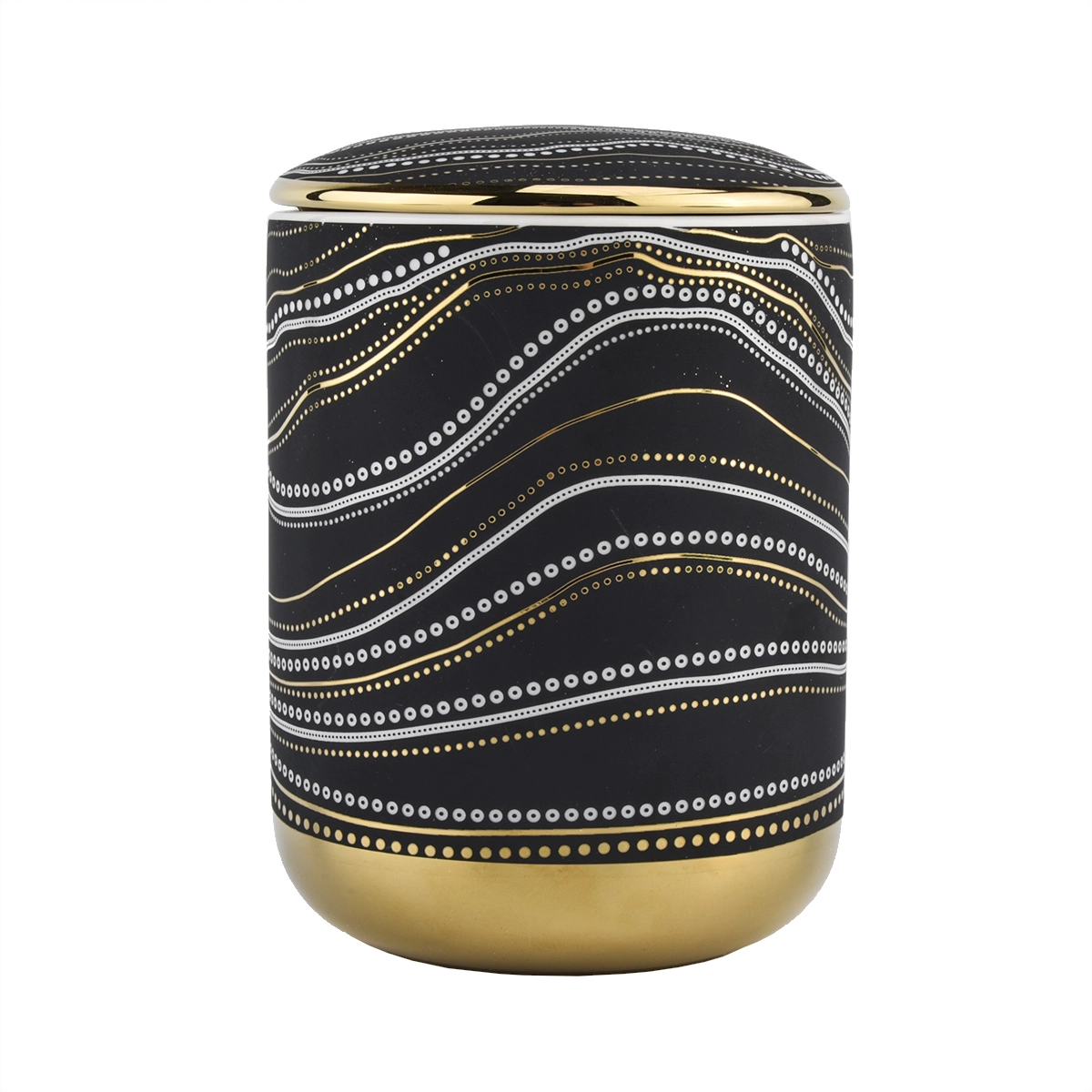 luxury 10oz artwork black ceramic jar with lid luxury 10oz artwork black ceramic jar with lid