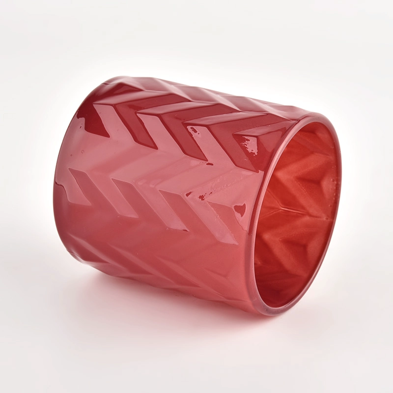 red chevron pattern glass votive red chevron pattern glass votive