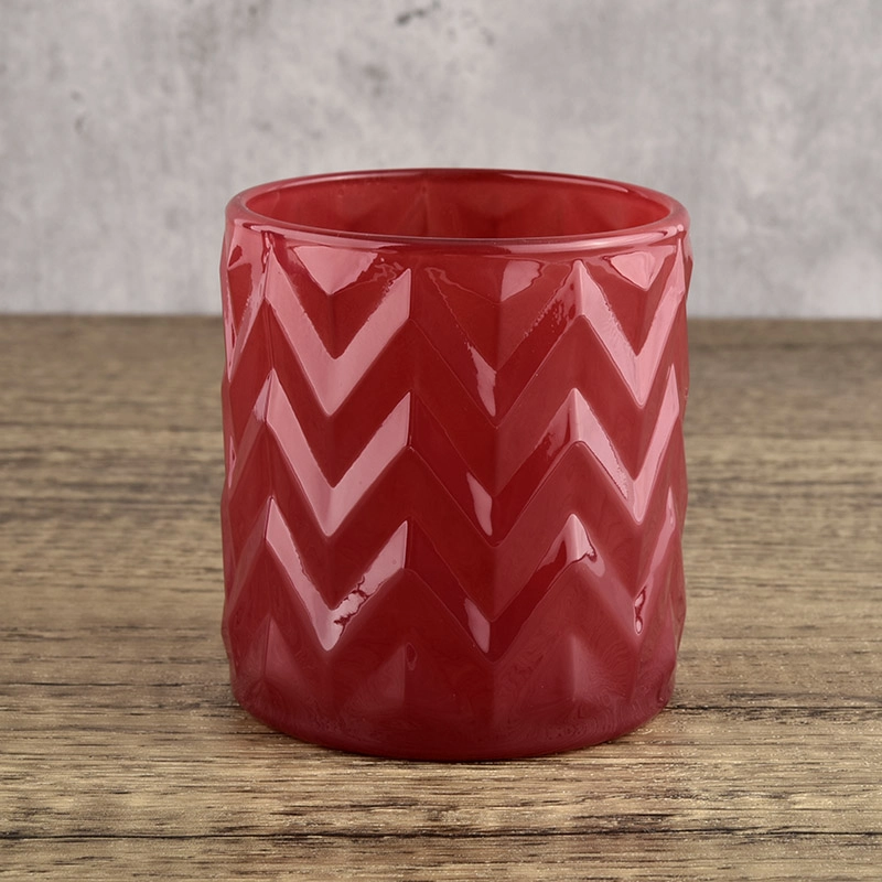red chevron pattern glass votive red chevron pattern glass votive