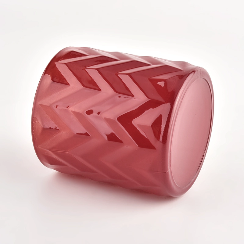 red chevron pattern glass votive red chevron pattern glass votive