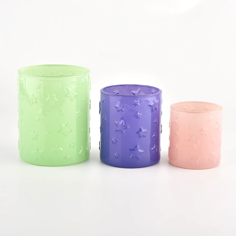 Candle Holder with Embossed Star Patterns Candle Holder with Embossed Star Patterns