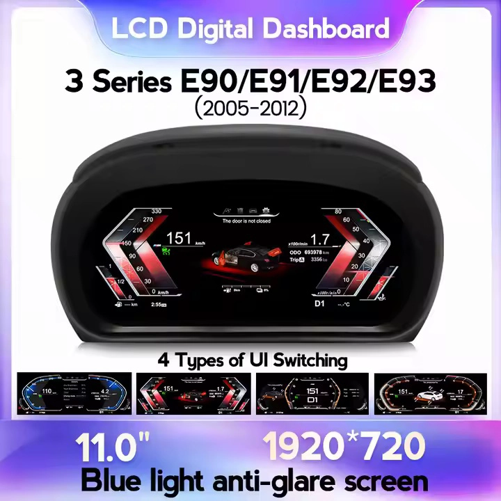 Pantalla de 12 pulgadas 4 Core LCD Dashboard Speedometer Clúster para BMW E90 E91 E92 E93 2005-2012 Linux System