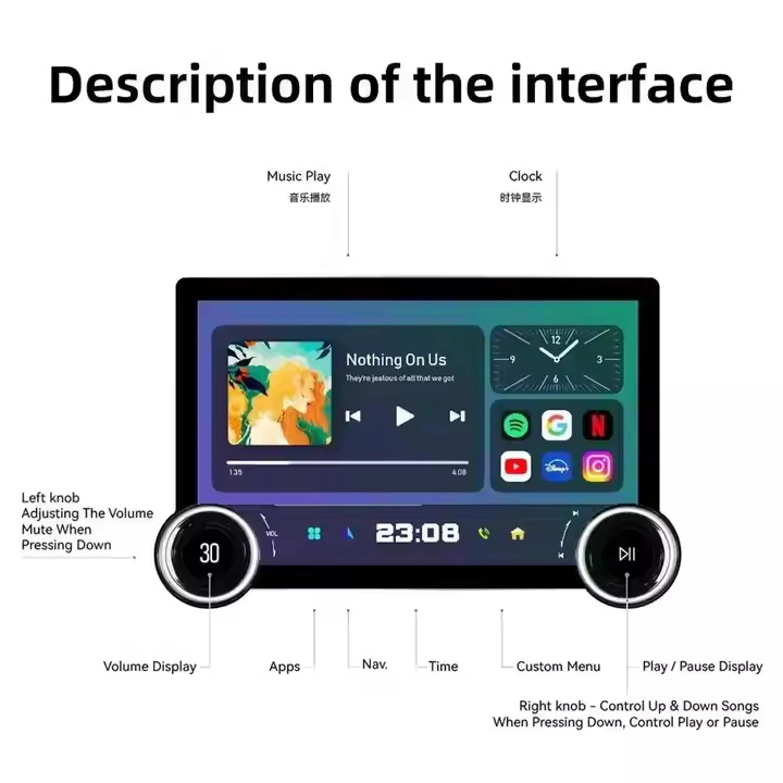 汽车10.1英寸双旋钮立体DVD播放器GPS导航主部单元中央控制Android多媒体DSP RDS汽车播放器广播