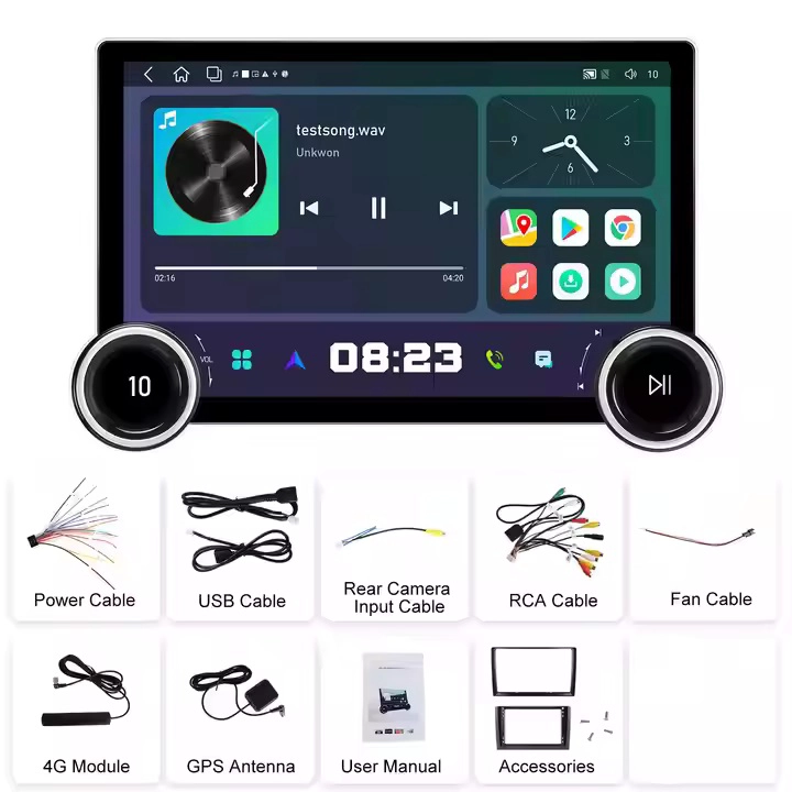 汽车10.1英寸双旋钮立体DVD播放器GPS导航主部单元中央控制Android多媒体DSP RDS汽车播放器广播