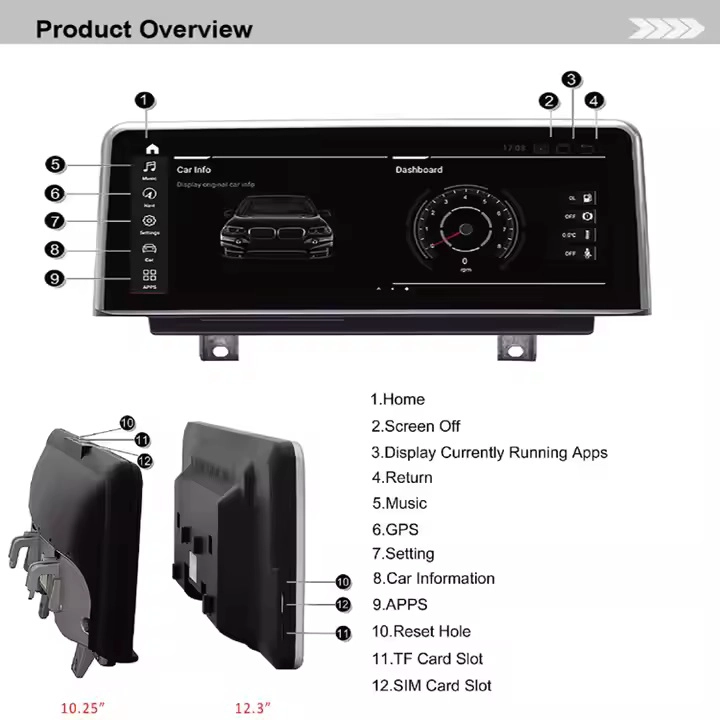 BMW F30 F31 F31 F33 F34 F34 F36 2013-2017 FM WAVE BAND BT BT SIM WIFI CARPLAY MULTIMEDIA MULTIEMEDIA TOIN