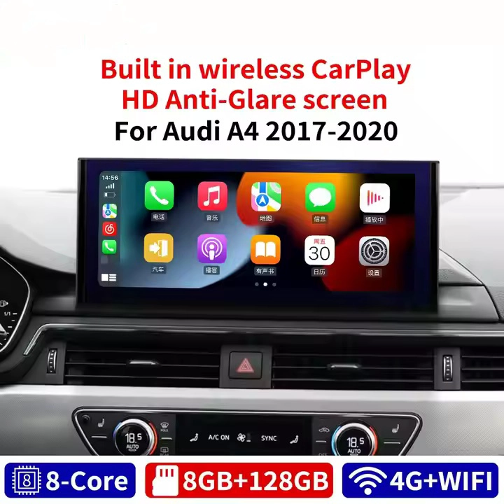 12.3 بوصة الملاحة للسيارات لـ Audi A4 2017-2018 Android Car Radio Built Wireless Carplay 4G WiFi Car Stereo