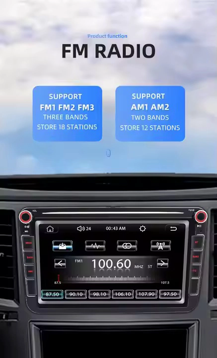 8英寸2 DIN GPS CARPLAY触摸屏FM USB立体声汽车多媒体玩家Volkswan/VW/Polo/Passat/SET/SEAT/TOLEDO 9083C ROHS