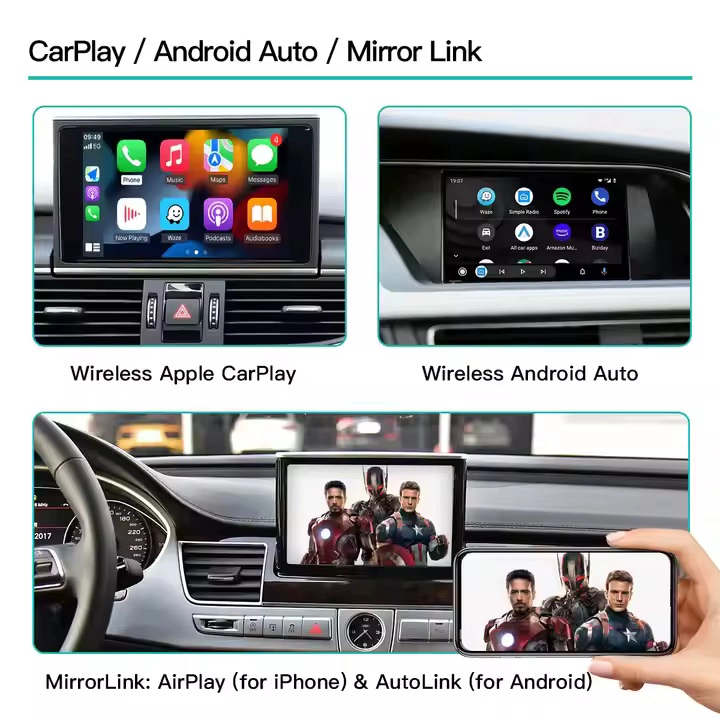Modular Audi A1 A3 A5 A8 Q5 Q5 S5 MMI MIB2 Wireless Android Auto Interface Car Player Wireless Auto Electronics
