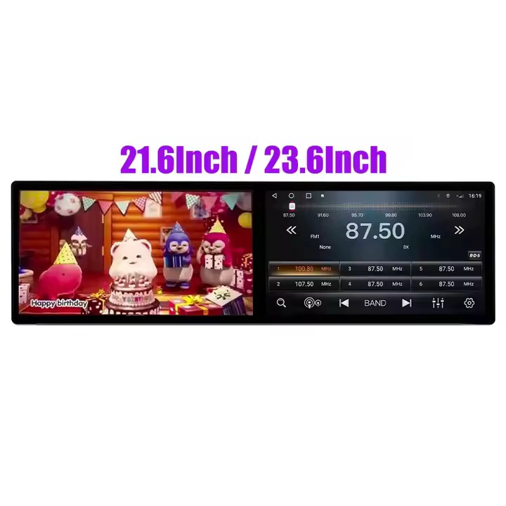 23.6/21.6英寸便携式双屏幕Android Car Radio GPS Navigation&CarPlay立体声系统带有DSP功能