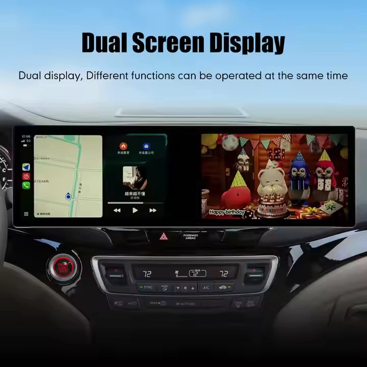 23.6/21.6英寸便携式双屏幕Android Car Radio GPS Navigation&CarPlay立体声系统带有DSP功能