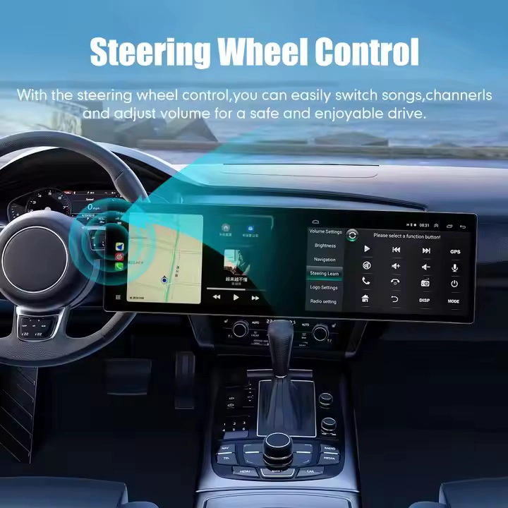 23.6/21.6英寸便携式双屏幕Android Car Radio GPS Navigation&CarPlay立体声系统带有DSP功能