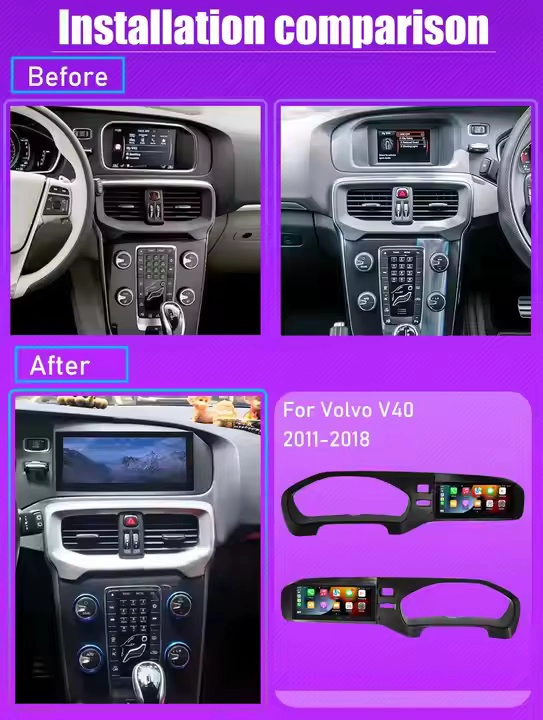 Rádio de carro Android de sistema duplo para Volvo V40 2011-2018 Auto GPS Navigation Scel Receiver Video Touch Screen Player Multimedia Player
