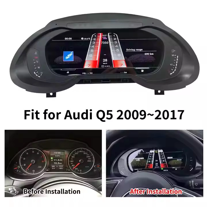 12.3 '' '' COMPTE METTO METOILLE METTOIRE À MARIER LCD DIGILE CLUSTER Tableau de bord Gauge Linux Système pour Audi Q5 2010-2018