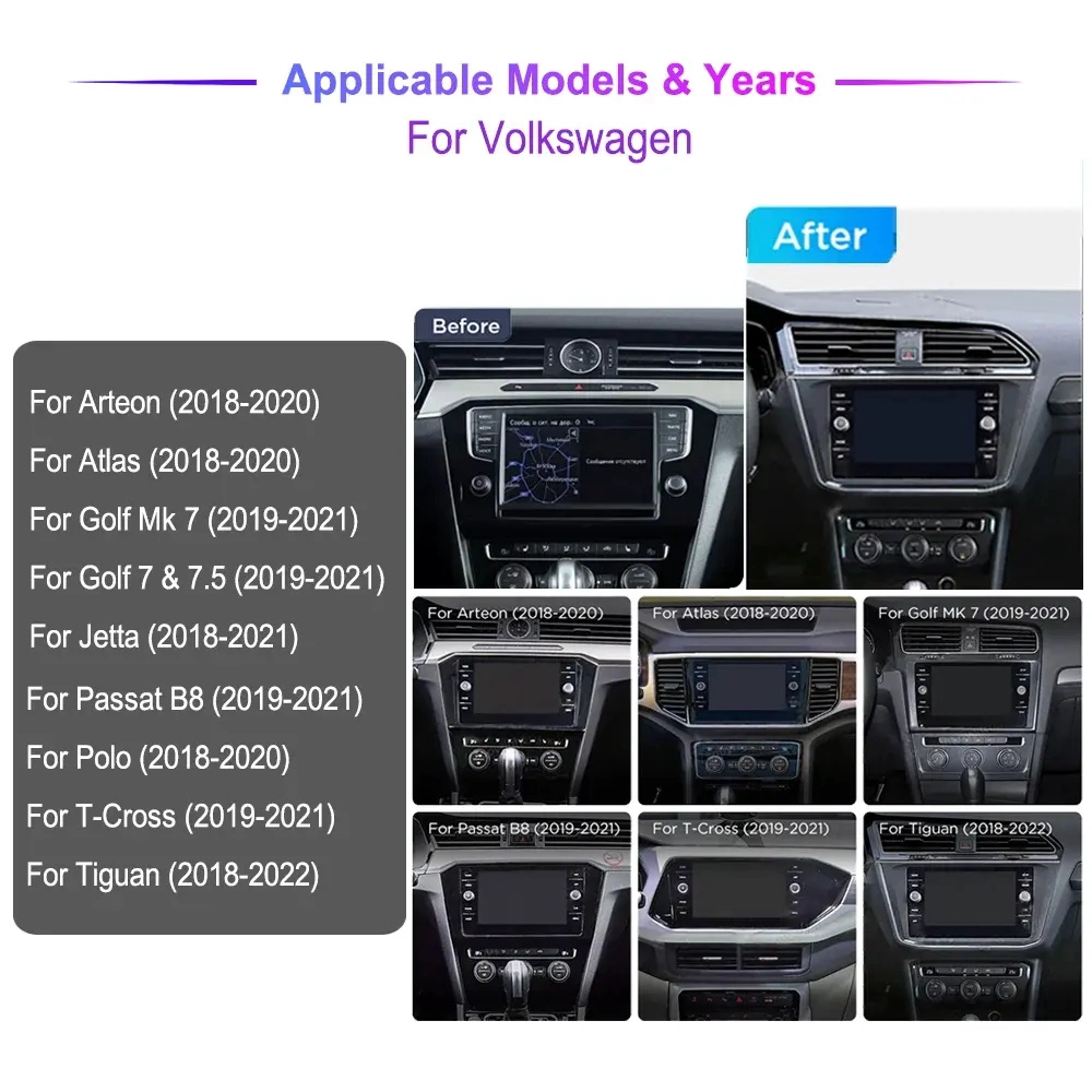 8inch Car Radio Android for Volkswagen 2019-2021 Passat B8 Golf Mk7 T-Cross Jetta Tiguan Polo Auto Multimedia Stereo Navigation