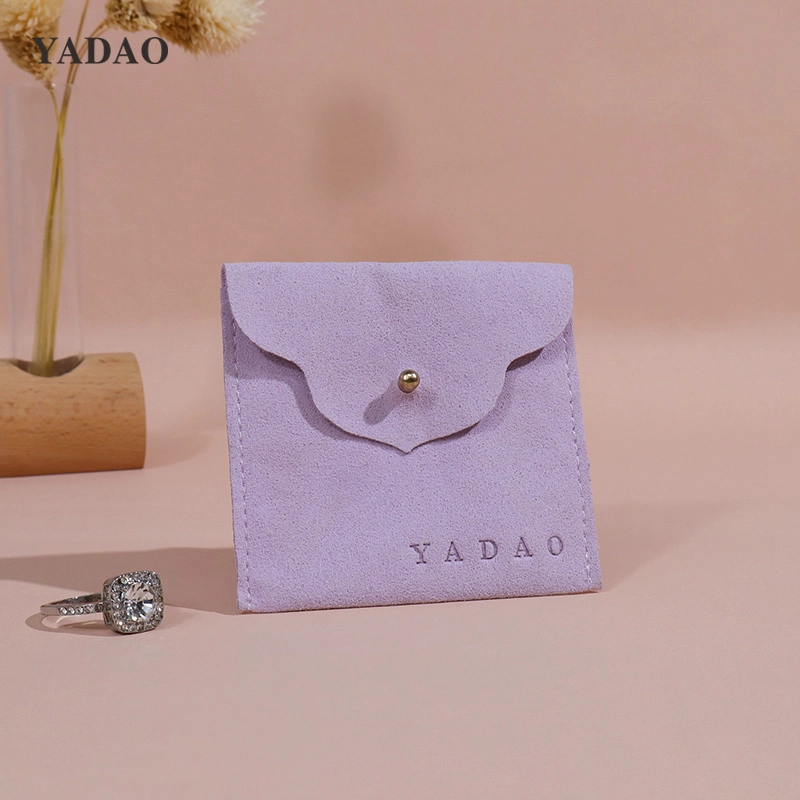 চীন bright yellow natural stylish button microfiber jewelry packaging storage mini pouch bag any size free logo - COPY - id03e2 নির্মাতা