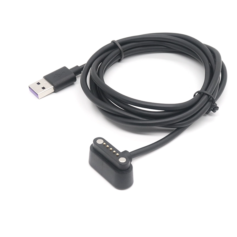 中国 5A速い充電USB A男性から5ピン磁気ポゴピンケーブル メーカー