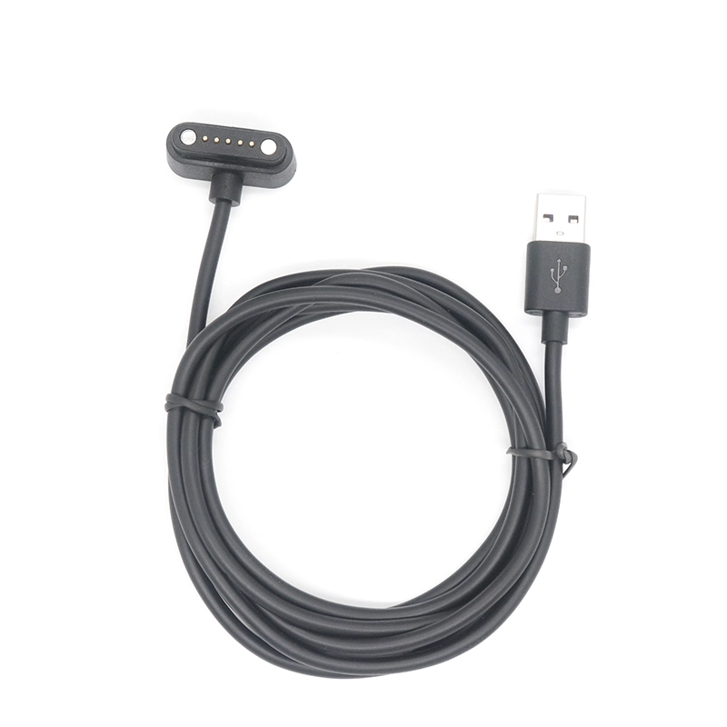 中国 5A速い充電USB A男性から5ピン磁気ポゴピンケーブル メーカー