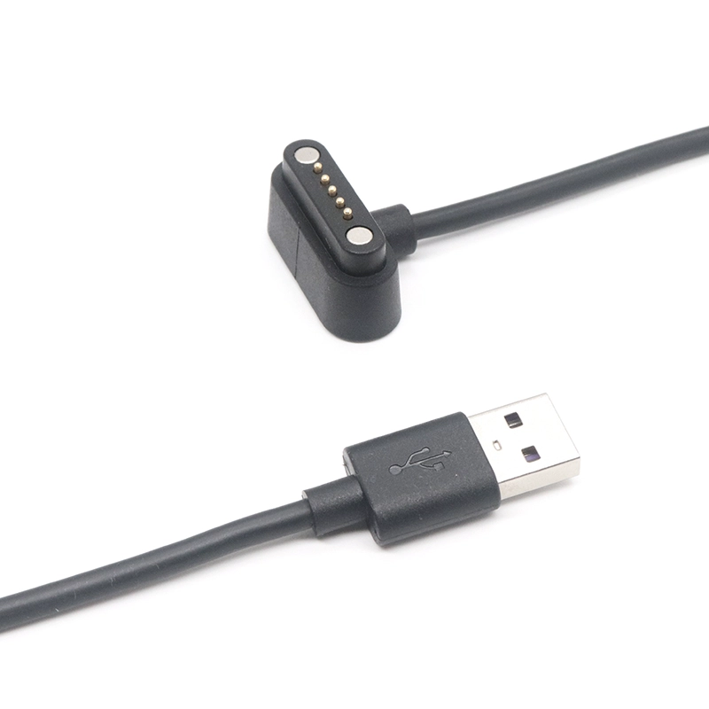 中国 5A速い充電USB A男性から5ピン磁気ポゴピンケーブル メーカー