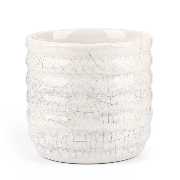 crazing ceramic candle holder milky white CUPWIND