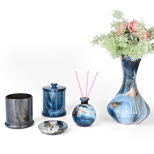 Bespoke Handmade Artisan Swirl Stem Reed Diffuser Glass Vessel - 1 Liter Luxury Home Fragrance