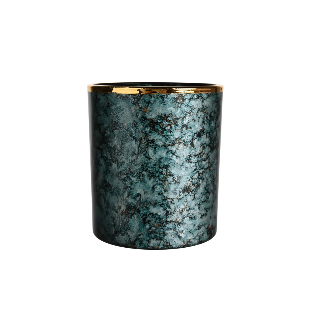 Wholesale premium scented candle containers with gold edging