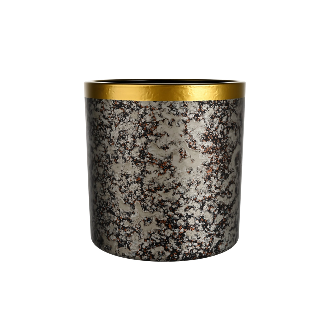 Wholesale premium scented candle containers with gold edging