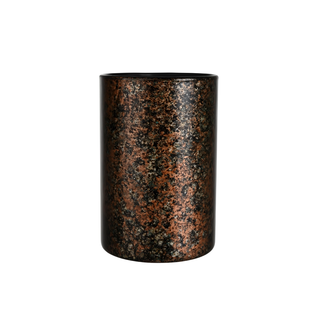 OEM di fabbrica cinese: portacandele a stoppino singolo a forma di bicchiere - design rustico vintage rosso mattone