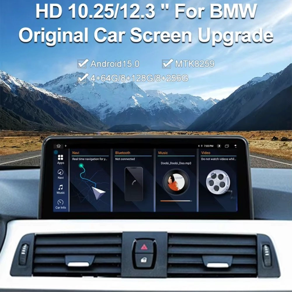 10.25 بوصة IPS شاشة تعمل باللمس CarPlay أندرويد السيارات لتحديد المواقع والملاحة راديو الوسائط المتعددة لسيارات BMW X1 E84 CIC 2010-2015