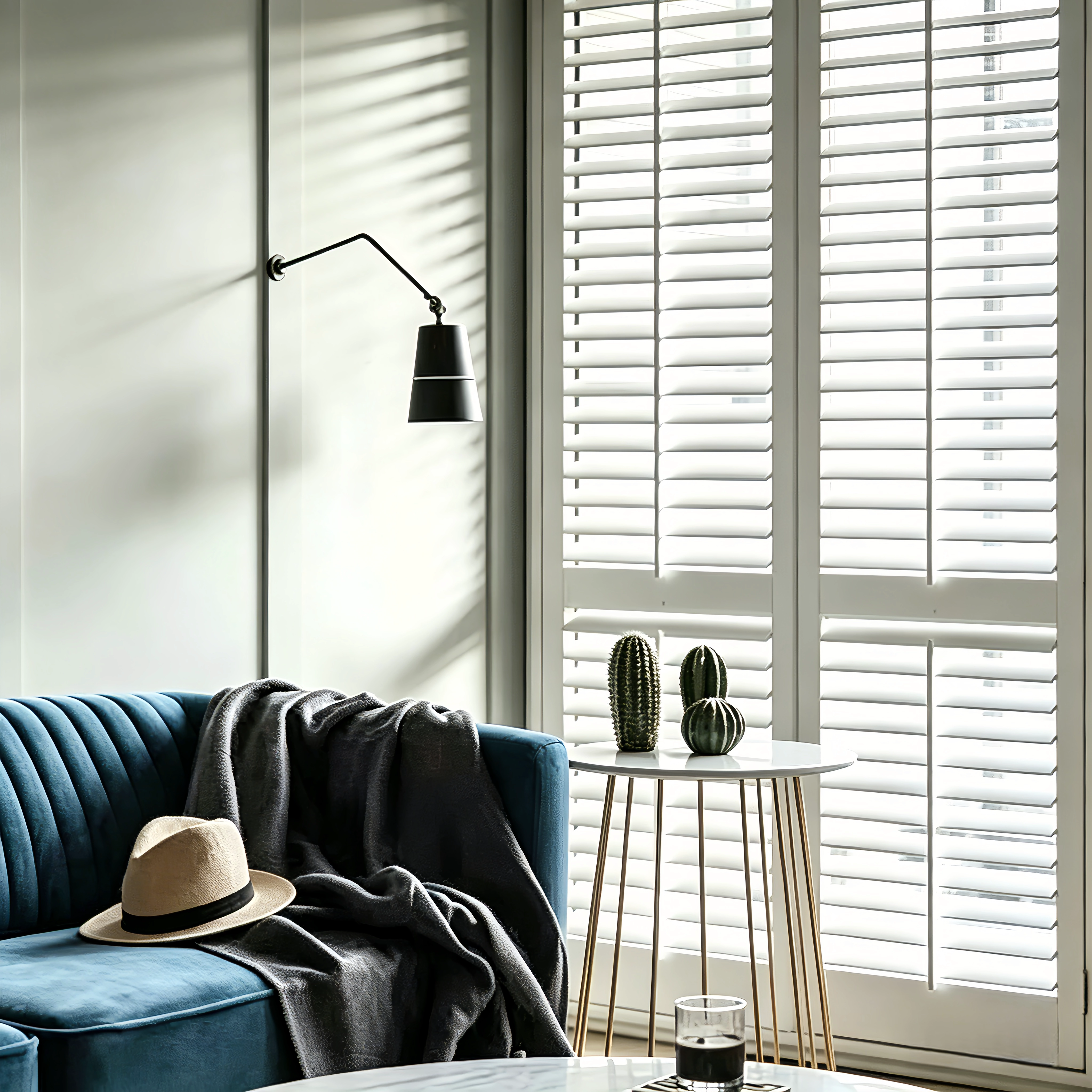 China Persianas para plantação de madeira Paulownia Acabamento de grão de madeira natural embutido personalizável com bloqueio de UV Design interior contemporâneo fabricante