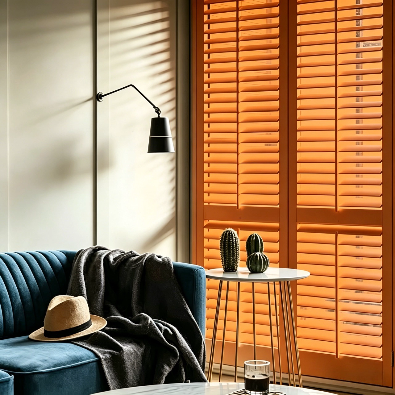 China Persianas para plantação de madeira Paulownia Acabamento de grão de madeira natural embutido personalizável com bloqueio de UV Design interior contemporâneo fabricante