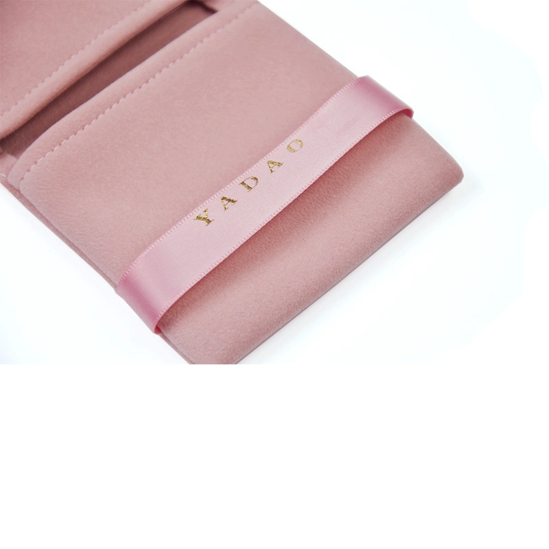Yadao double side microfiber jewelry pouch with ribbon for ring necklace factory