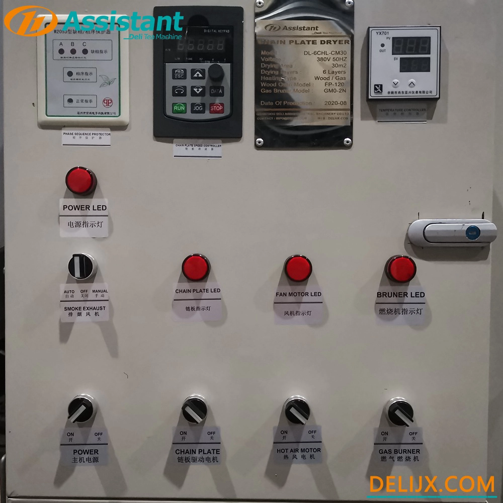 Wood/Coal Heating Continuous Chain Plate Tea Drying Machine DL-6CHL-CM30
