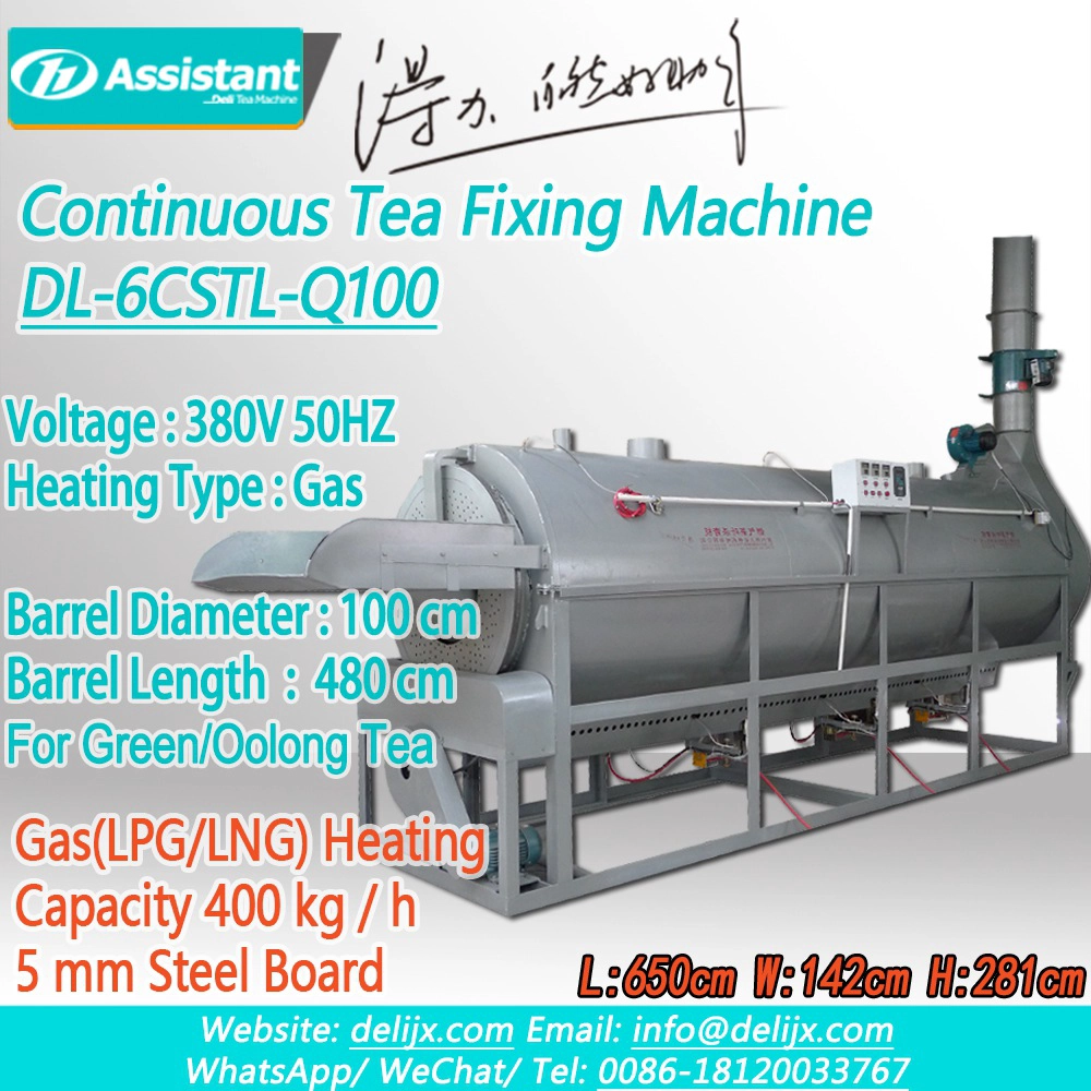 Máquina de cocción al vapor de té verde/Oolong continua con calefacción de GLP/GNL DL-6CSTL-Q100