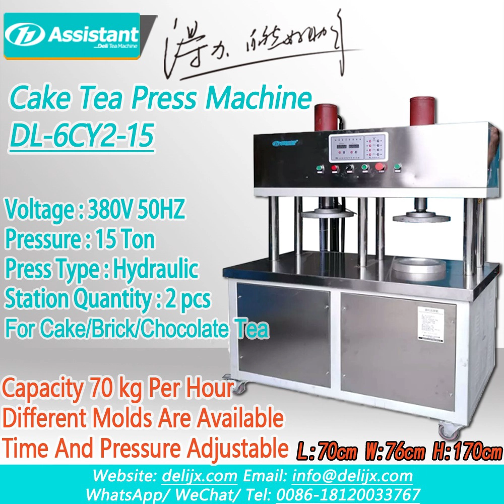 2 Stasiun 15 Ton Tekanan Tea Cake Press Moulding Machine DL-6CY2-15