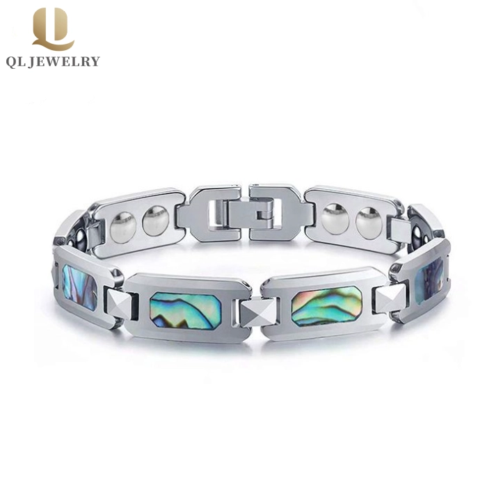 Vendita calda Tungsteno Bracciale in metallo in carburo di tungsteno Braccialetto magnetico Inlay Abalone Shell Shell Produttore