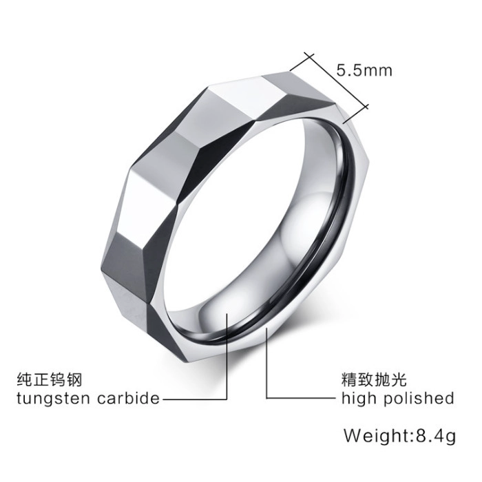 Heißer Verkauf 5.5mm High Polished MEN \ SAFED Wolframkarbidring für Frauen