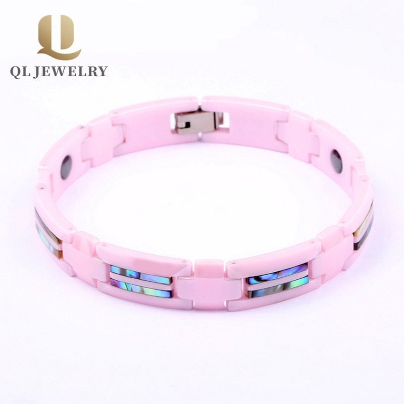 Beliebte High-Tech Rosa Keramikarmband mit Abalone Shell Inlay China Lieferant