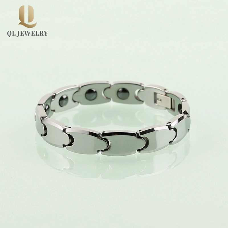 Precio barato Pulsera de enlace de carburo de tungsteno con imanes Inlay China proveedor