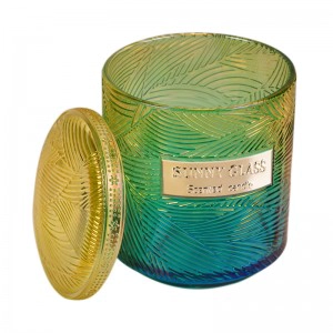 Leaf vein candle jar